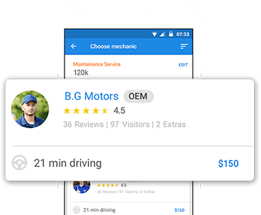 Get real time quotes from nearby mechanics